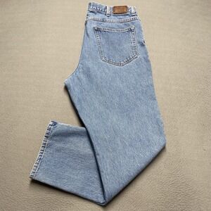 LL Bean Jeans Mens 38x30 Blue Classic Fit Straight Leg 100% Cotton Denim